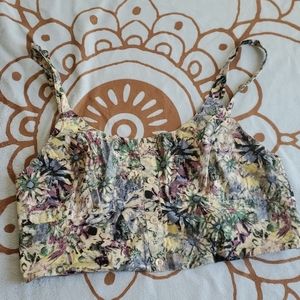 Pins and Needles Floral Cotton Crop Tank Top